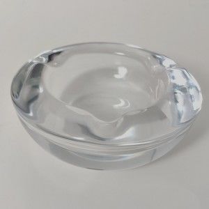 Large French "Lucid" Crystal Glass Shell Bowl ashtray by Art Vannes France 1970s